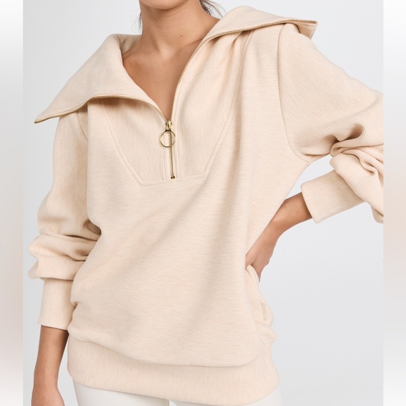 Varley Tops - Varley Vine Half Zip Sweater Oatmeal Marl Ottoman Size XS